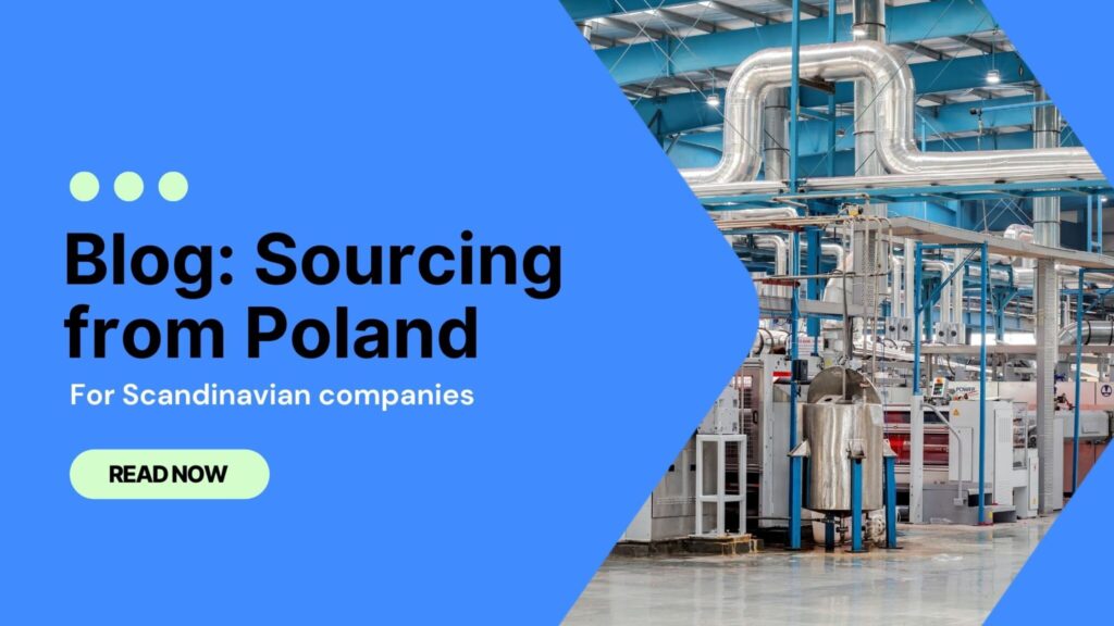 Production machinery representing the manufacturing capabilities in Poland, alongside the blog title "Guide To Sourcing From Poland And Central and Eastern Europe."